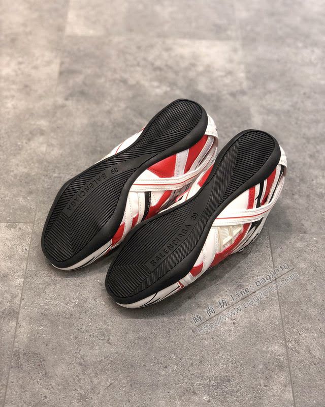 Balenciaga經典款男女鞋 巴黎世家頂級版本Drive鏤空老爹白紅賽車鞋 Balenciaga情侶款老爹鞋  hdbl1188